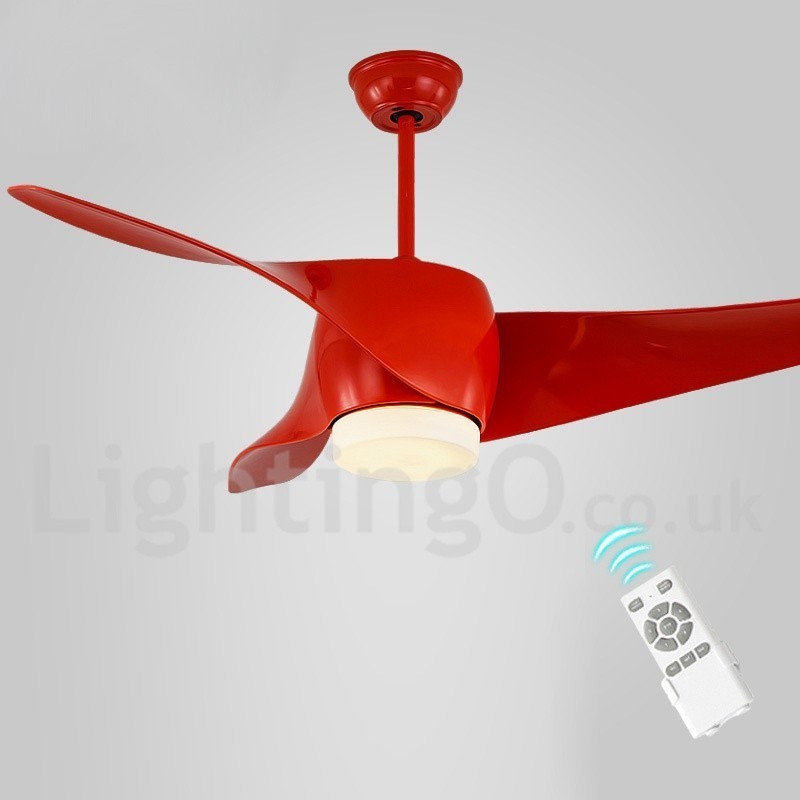 Ventilatore da soffitto moderno stile europeo 52 pollici con telecomando e luce LED