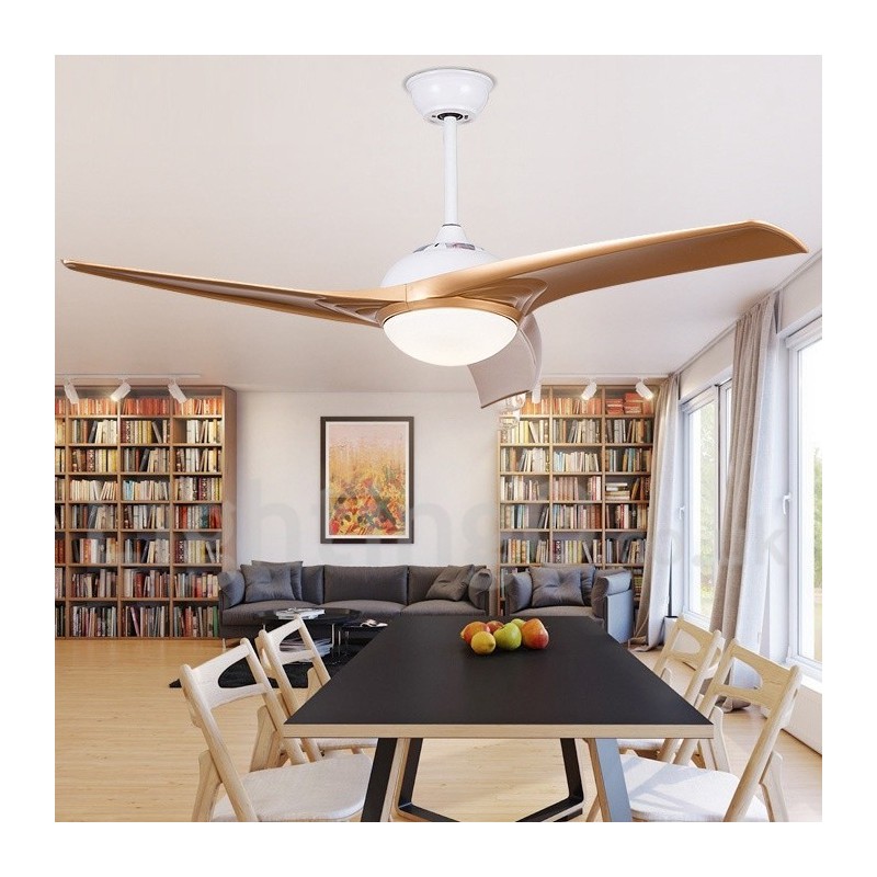 Ventilatore da soffitto moderno stile europeo 52 pollici con luce LED e telecomando