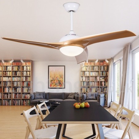 Ventilatore da soffitto moderno stile europeo 52 pollici con luce LED e telecomando