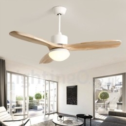 Ventilatore da soffitto con luce Country Nordic 42" 48" legno noce telecomando LED