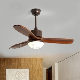 Ventilatore da soffitto con luce Country Nordic 42" 48" legno noce telecomando LED