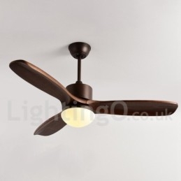 Ventilatore da soffitto con luce Country Nordic 42" 48" legno noce telecomando LED