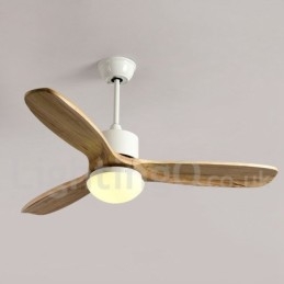 Ventilatore da soffitto con luce Country Nordic 42" 48" legno noce telecomando LED