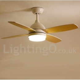 Ventilatore da soffitto LED 42" con telecomando, 3 velocità, bianco/caffè