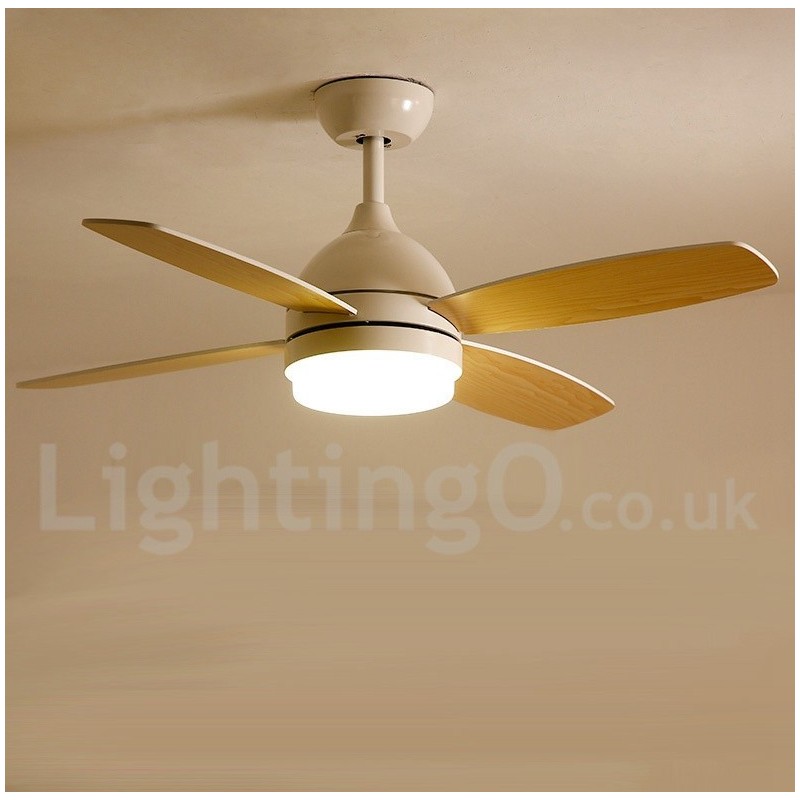 Ventilatore da soffitto LED 42" con telecomando, 3 velocità, bianco/caffè