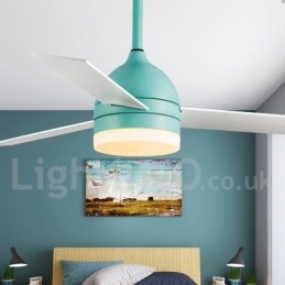 Ventilatore da soffitto LED con telecomando, stile nordico vintage moderno, 42" 48"