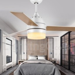 Ventilatore da soffitto LED con telecomando, stile nordico vintage moderno, 42" 48"