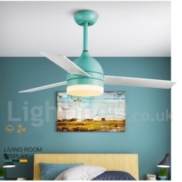Ventilatore da soffitto LED con telecomando, stile nordico vintage moderno, 42" 48"