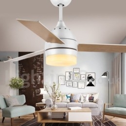 Ventilatore da soffitto LED con telecomando, stile nordico vintage moderno, 42" 48"