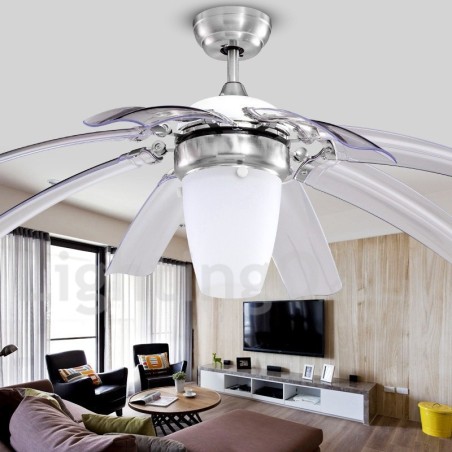 Ventilatore da soffitto moderno contemporaneo 42" con telecomando e LED
