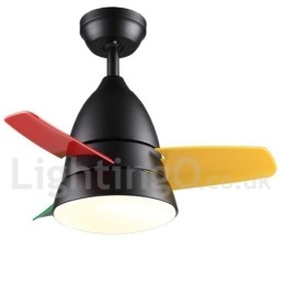 Ventilatore da soffitto moderno contemporaneo 26" con LED, telecomando, 3 velocità