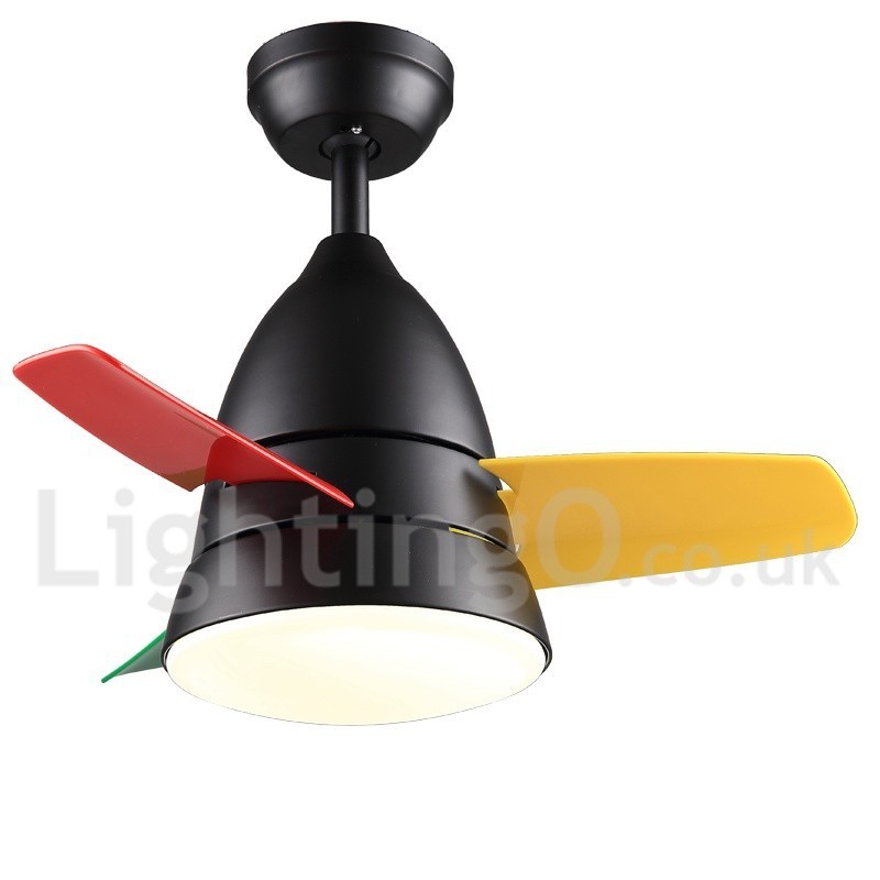 Ventilatore da soffitto moderno contemporaneo 26" con LED, telecomando, 3 velocità