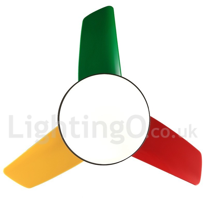 Ventilatore da soffitto moderno contemporaneo 26" con LED, telecomando, 3 velocità