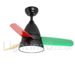 Ventilatore da soffitto moderno contemporaneo 26" con LED, telecomando, 3 velocità