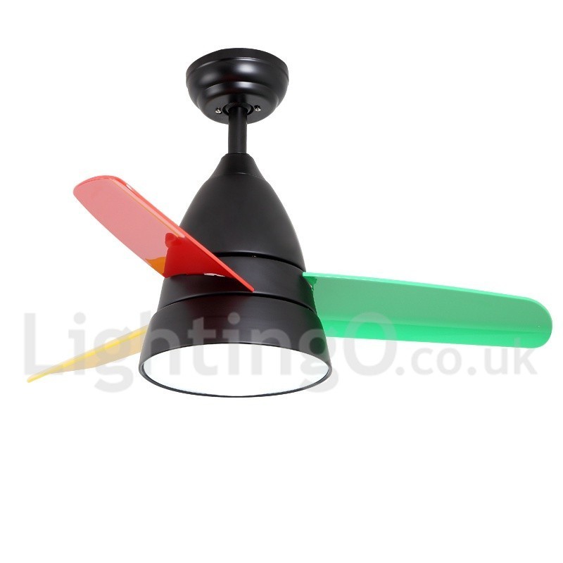 Ventilatore da soffitto moderno contemporaneo 26" con LED, telecomando, 3 velocità