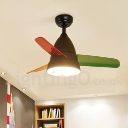 Ventilatore da soffitto moderno contemporaneo 26" con LED, telecomando, 3 velocità