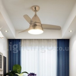 Ventilatore da soffitto moderno contemporaneo 26" con LED, telecomando, 3 velocità