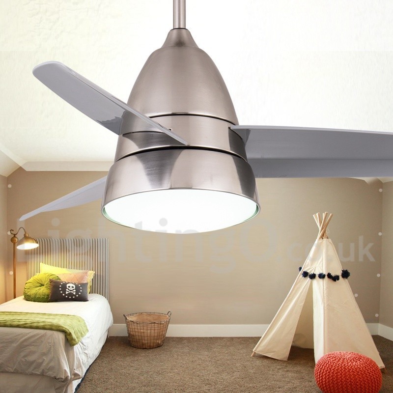 Ventilatore da soffitto moderno contemporaneo 26" con LED, telecomando, 3 velocità