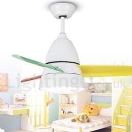 Ventilatore da soffitto moderno contemporaneo 26" con LED, telecomando, 3 velocità