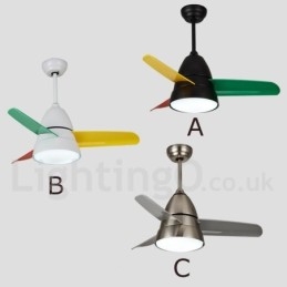 Ventilatore da soffitto moderno contemporaneo 26" con LED, telecomando, 3 velocità