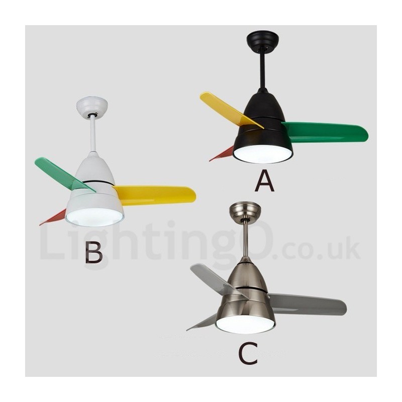 Ventilatore da soffitto moderno contemporaneo 26" con LED, telecomando, 3 velocità
