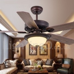 Ventilatore da soffitto vintage rustico retrò 42" 48" 52" con luce LED e telecomando