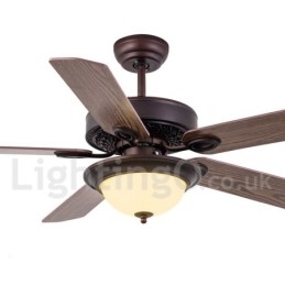 Ventilatore da soffitto vintage rustico retrò 42" 48" 52" con luce LED e telecomando