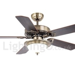 Ventilatore da soffitto vintage rustico retrò 42" 48" 52" con luce LED e telecomando