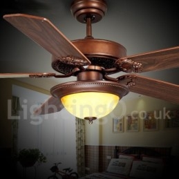 Ventilatore da soffitto rustico retrò country 48" 52" con LED e telecomando