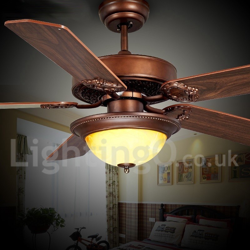 Ventilatore da soffitto rustico retrò country 48" 52" con LED e telecomando