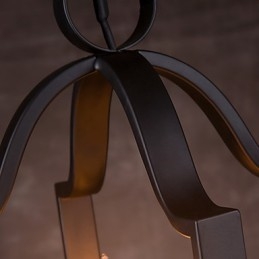 Lampadario a sospensione vintage minimalista in ferro dipinto a 4 luci