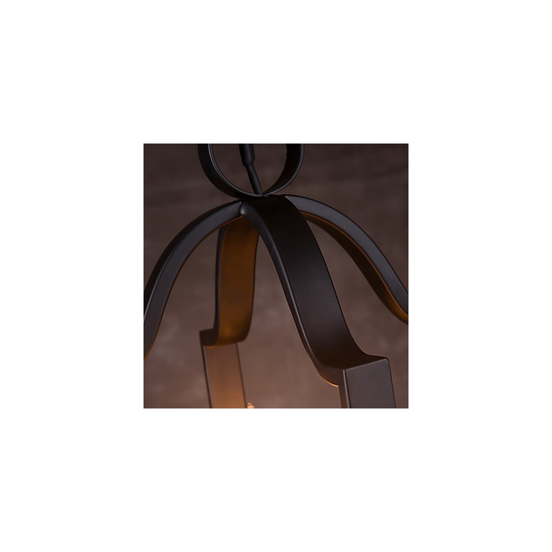 Lampadario a sospensione vintage minimalista in ferro dipinto a 4 luci