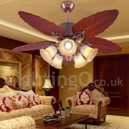 Ventilatore da soffitto vintage rustico retrò 48 pollici con luce LED