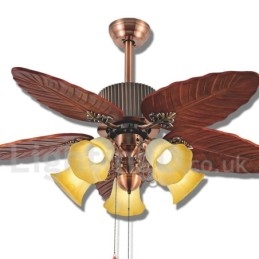 Ventilatore da soffitto vintage rustico retrò 48 pollici con luce LED