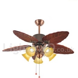 Ventilatore da soffitto vintage rustico retrò 48 pollici con luce LED