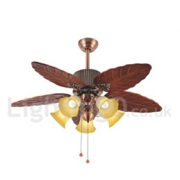 Ventilatore da soffitto vintage rustico retrò 48 pollici con luce LED