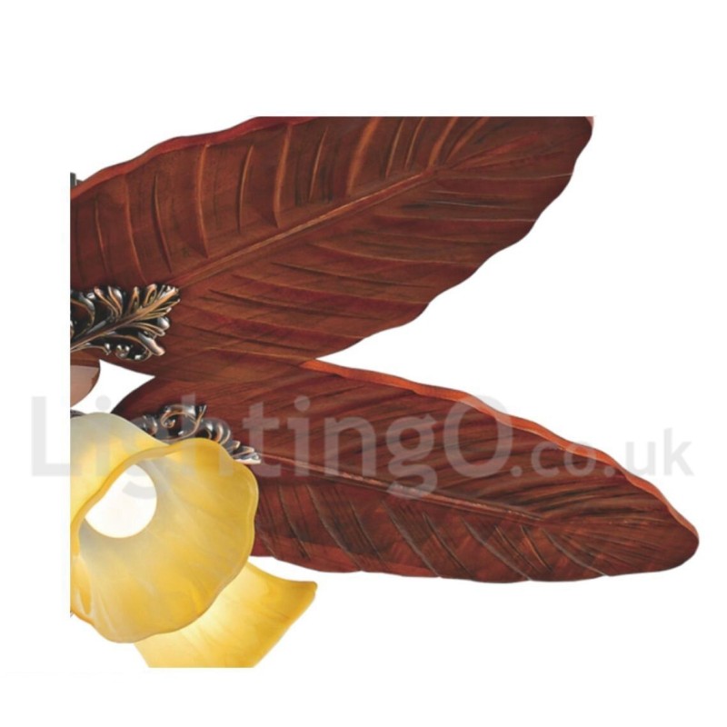 Ventilatore da soffitto vintage rustico retrò 48 pollici con luce LED