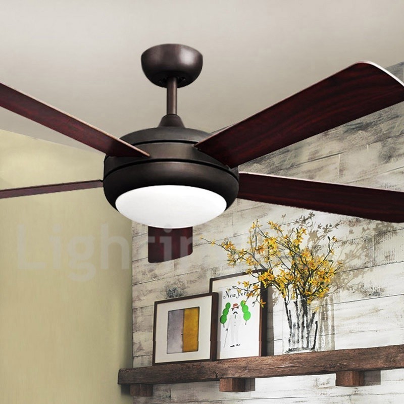 Ventilatore da soffitto vintage europeo 52 pollici con LED caldo e telecomando
