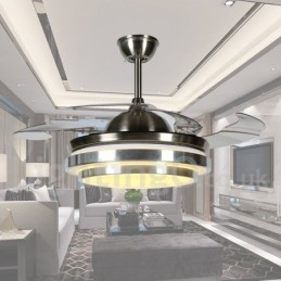 Ventilatore da soffitto europeo moderno contemporaneo 36" con LED e telecomando