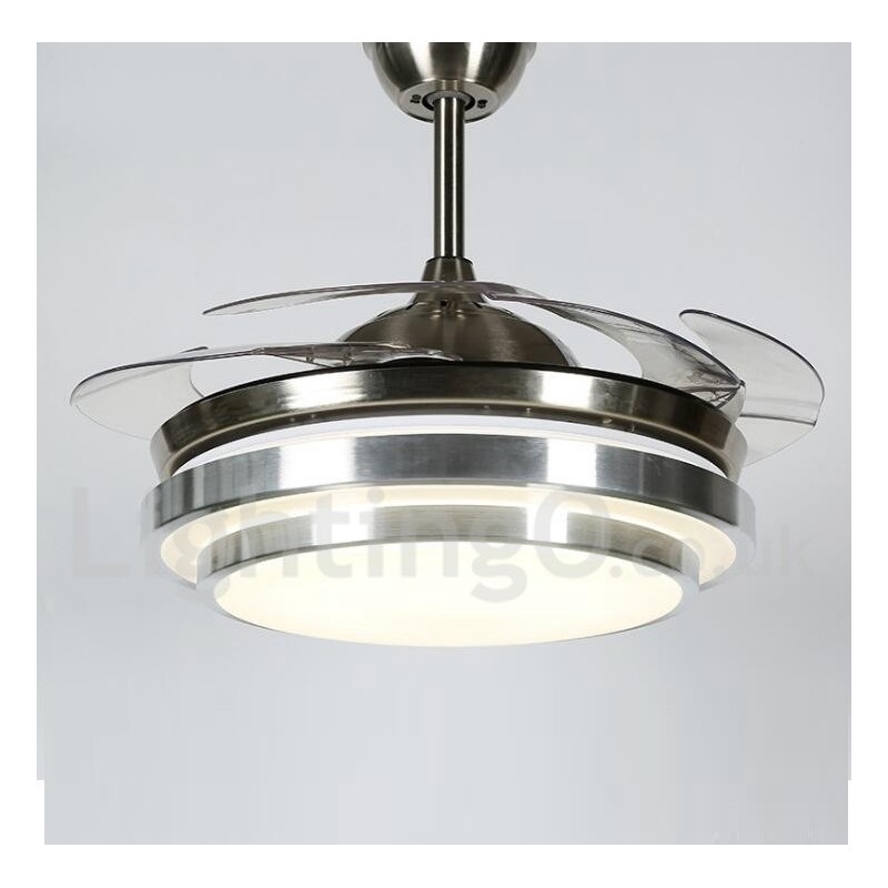 Ventilatore da soffitto europeo moderno contemporaneo 36" con LED e telecomando