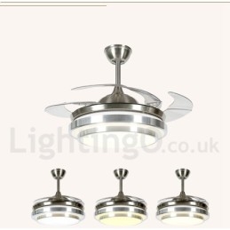 Ventilatore da soffitto europeo moderno contemporaneo 36" con LED e telecomando
