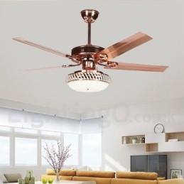 Ventilatore da soffitto LED 52 pollici con telecomando, stile europeo moderno