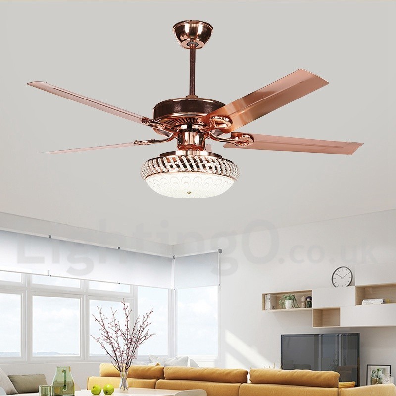 Ventilatore da soffitto LED 52 pollici con telecomando, stile europeo moderno