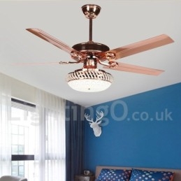 Ventilatore da soffitto LED 52 pollici con telecomando, stile europeo moderno