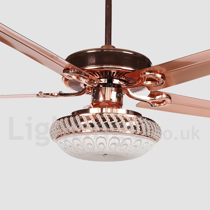 Ventilatore da soffitto LED 52 pollici con telecomando, stile europeo moderno