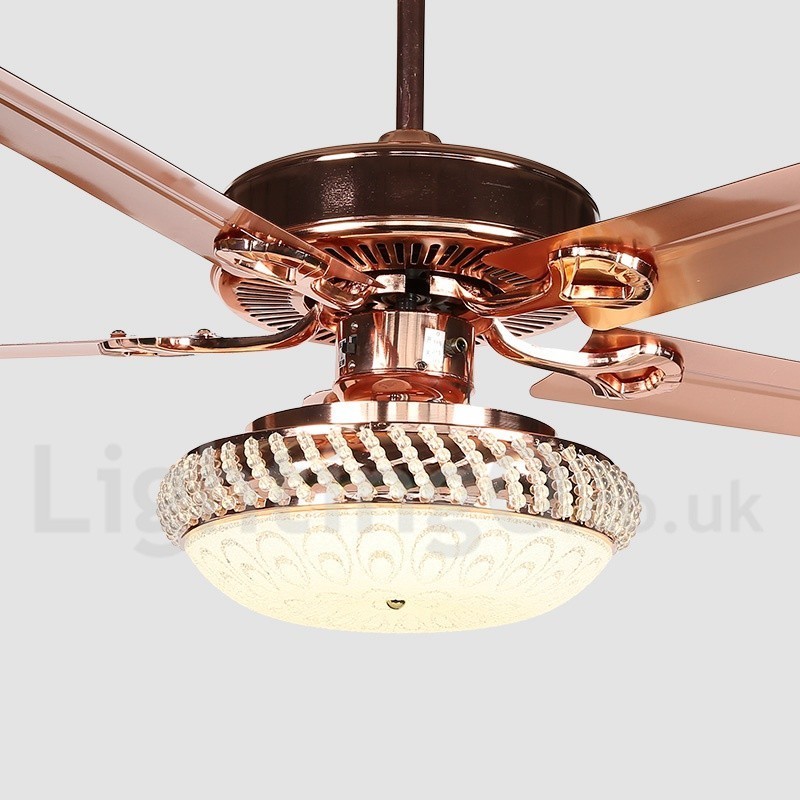 Ventilatore da soffitto LED 52 pollici con telecomando, stile europeo moderno