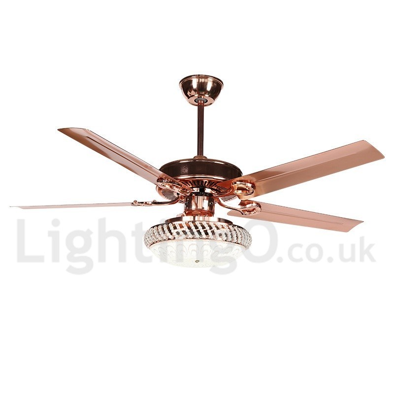 Ventilatore da soffitto LED 52 pollici con telecomando, stile europeo moderno