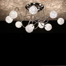Lampadario in ferro rotondo semplice in metallo e filo di alluminio