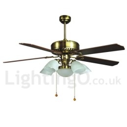 Ventilatore da soffitto moderno europeo 52 pollici con 5 lampadine LED