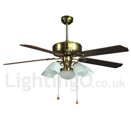 Ventilatore da soffitto moderno europeo 52 pollici con 5 lampadine LED